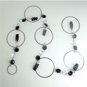 Handmade One of a Kind Gemstone Wall Hanging with Black Tourmaline & Crystals